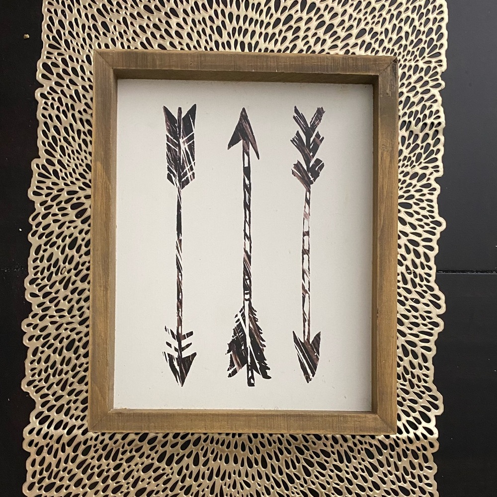 Arrow wood wall sign